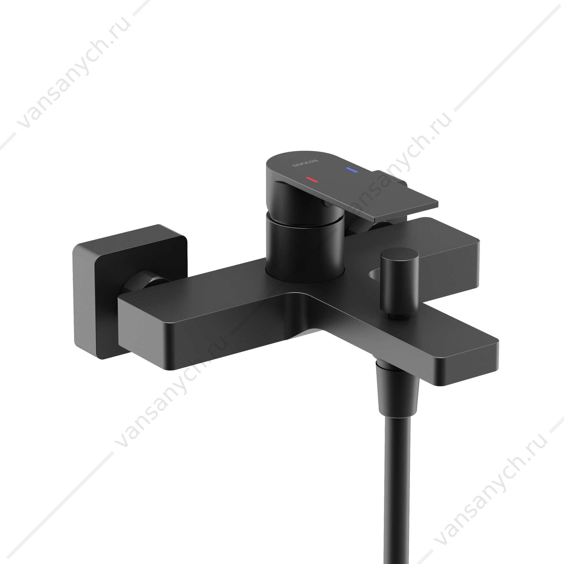 Смеситель для ванны Sancos Studio SC9018MB настенный черный SANCOS (Италия) купить в Тюмени (Ван Саныч™)