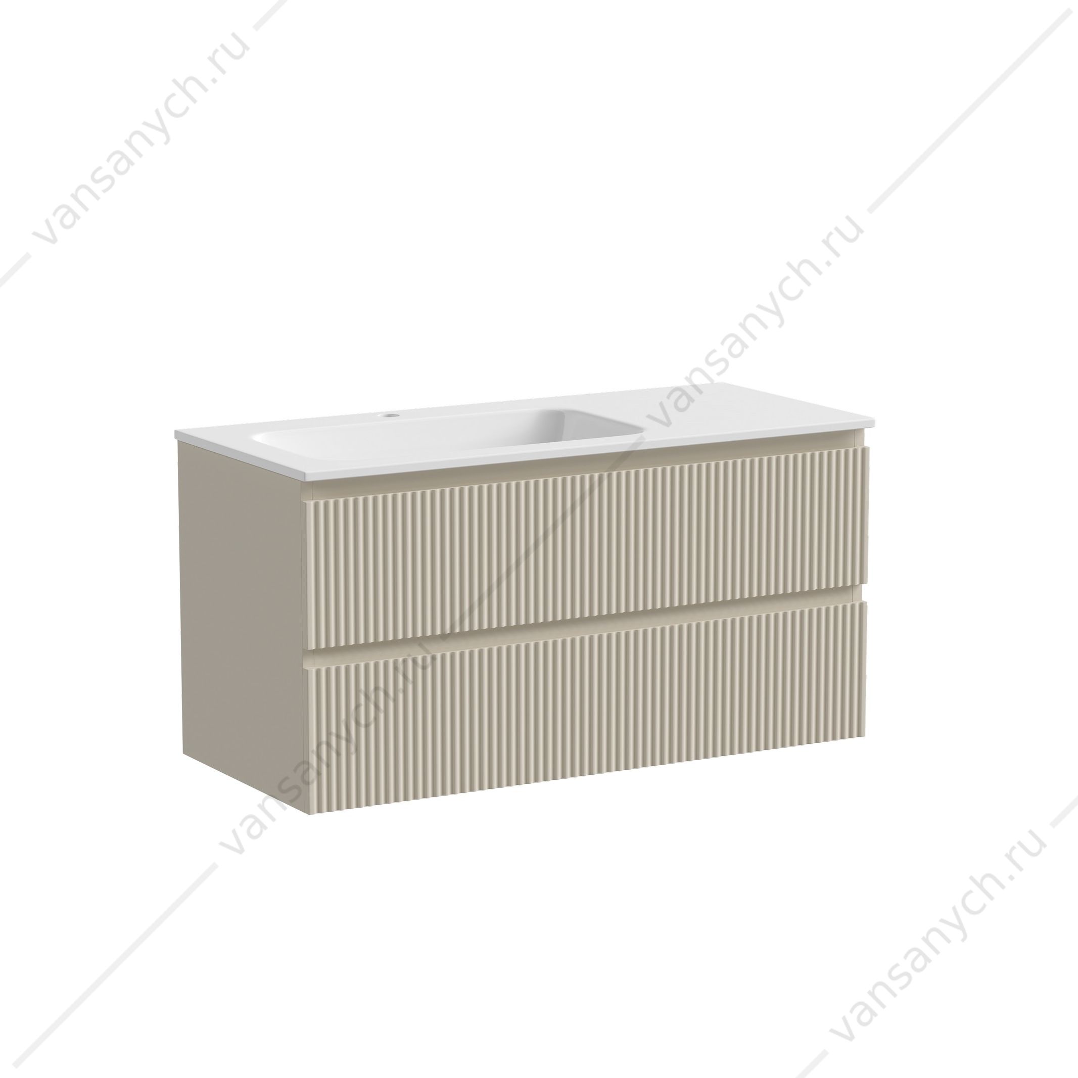 Тумба под раковину 100 подвесная SANCOS SNOB R 99,5х50 Beige Soft SNR100LCE SANCOS (Италия) купить в Тюмени (Ван Саныч™)