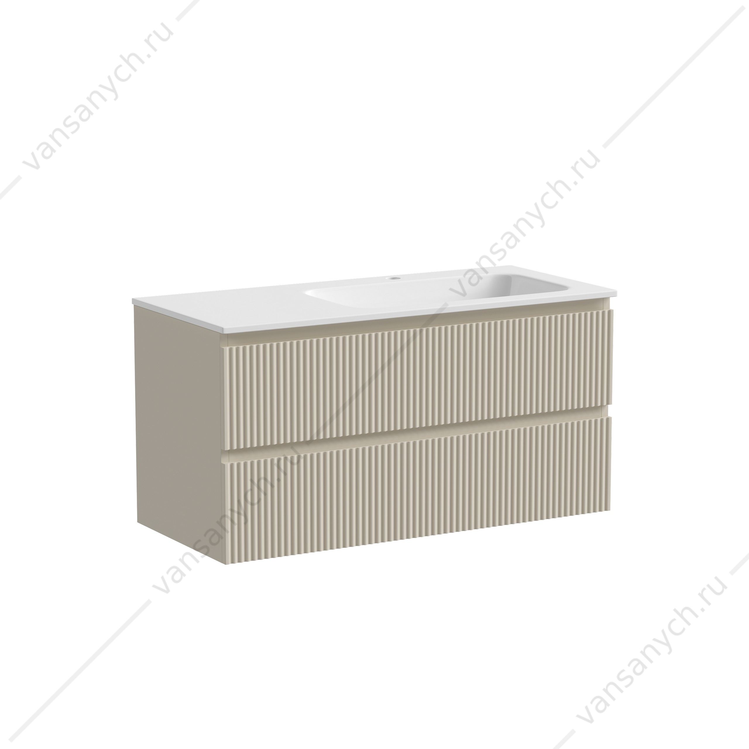Тумба под раковину 100 подвесная SANCOS SNOB R 99,5х50 Beige Soft SNR100RCE SANCOS (Италия) купить в Тюмени (Ван Саныч™)