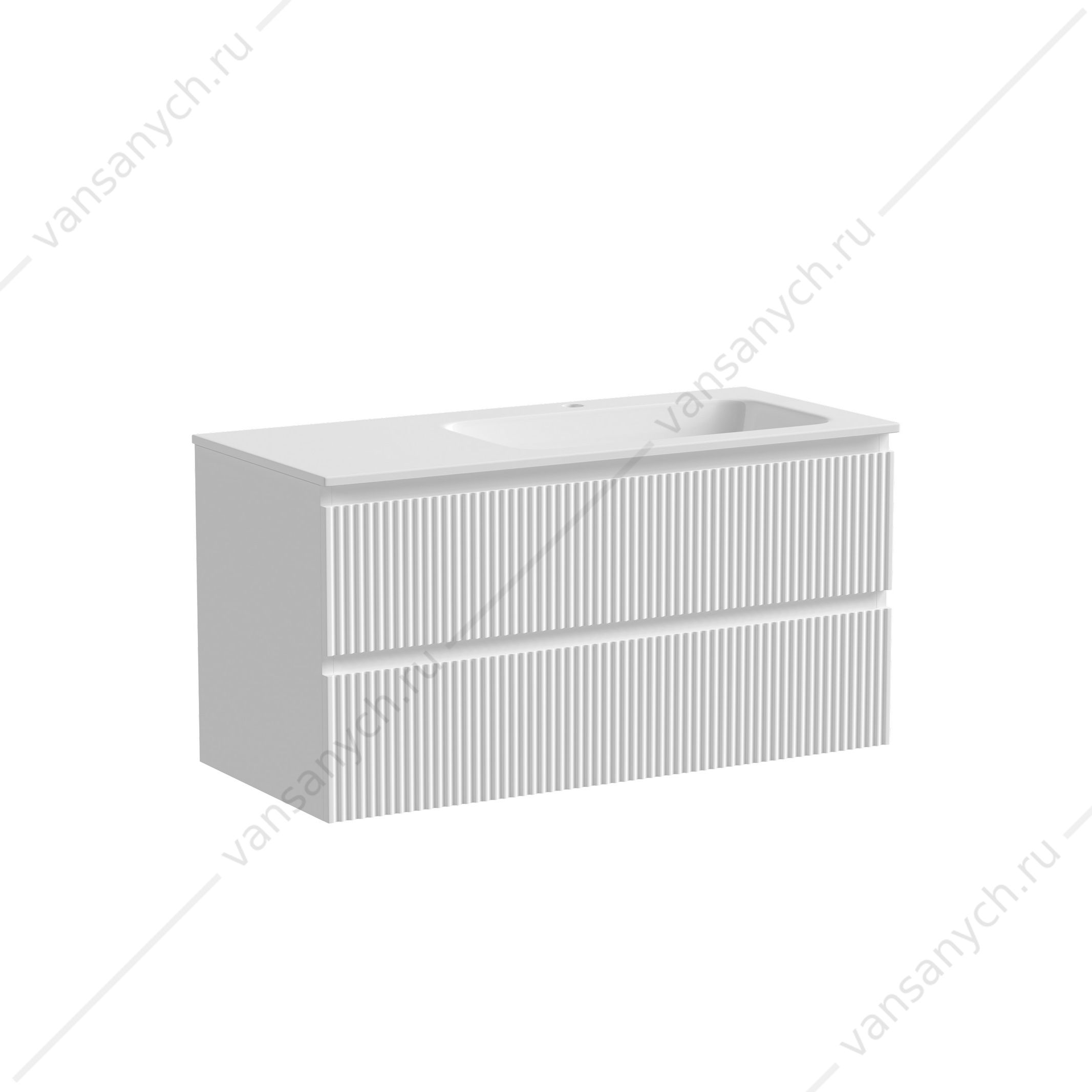 Тумба под раковину 100 подвесная SANCOS SNOB R 99,5х50 Bianco SNR100RW SANCOS (Италия) купить в Тюмени (Ван Саныч™)
