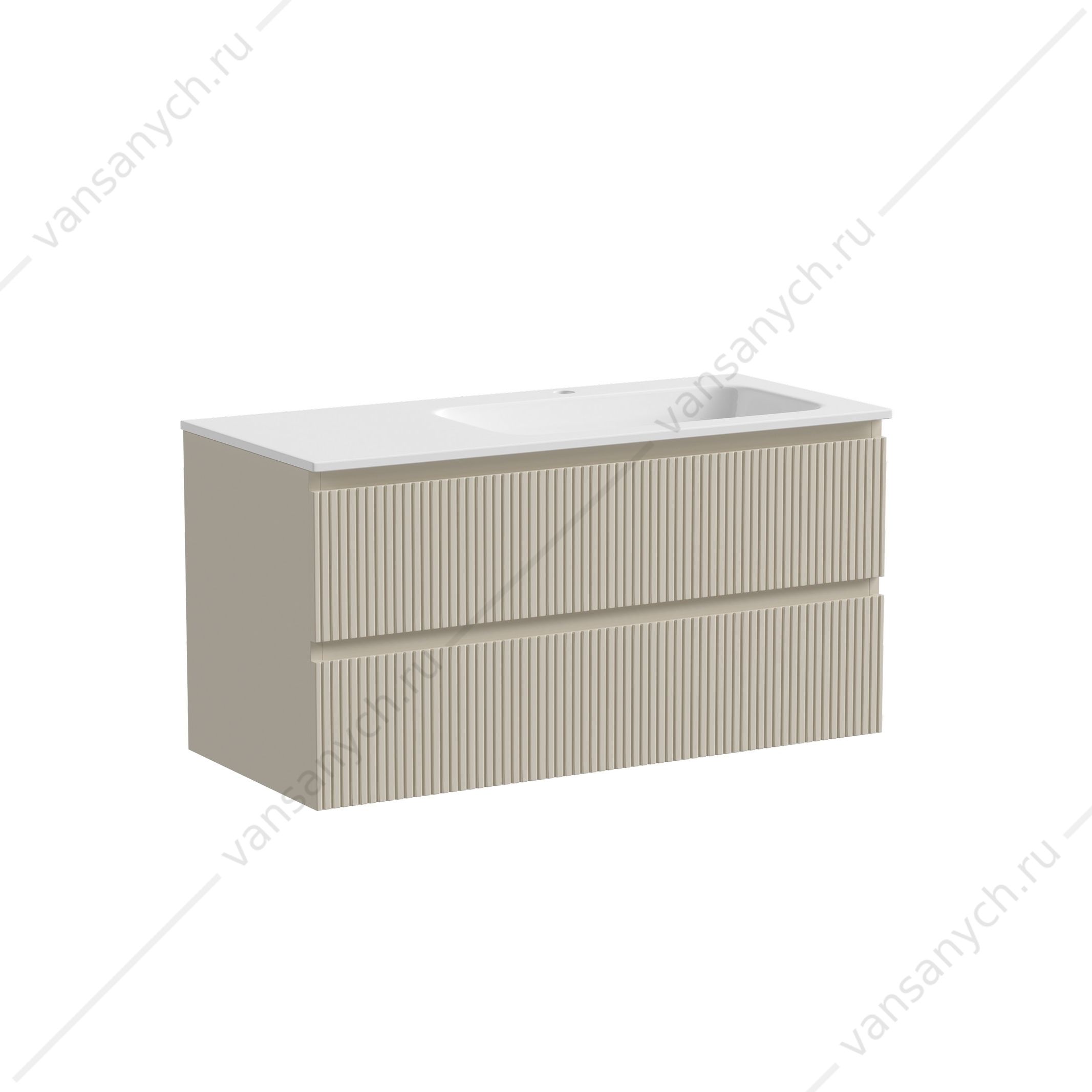 Тумба под раковину чаша справа 100 подвесная SANCOS SNOB T 99,5х50 Beige Soft SNT100RCE SANCOS (Италия) купить в Тюмени (Ван Саныч™)