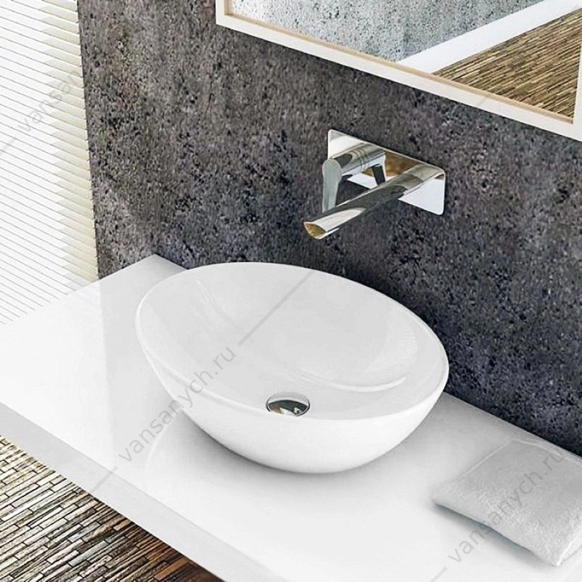 УТ000039139 Раковина 41х34 накладная Watersense Amelia 40 W00005 белая Watersense (Италия/Китай) купить в Тюмени (Ван Саныч™)