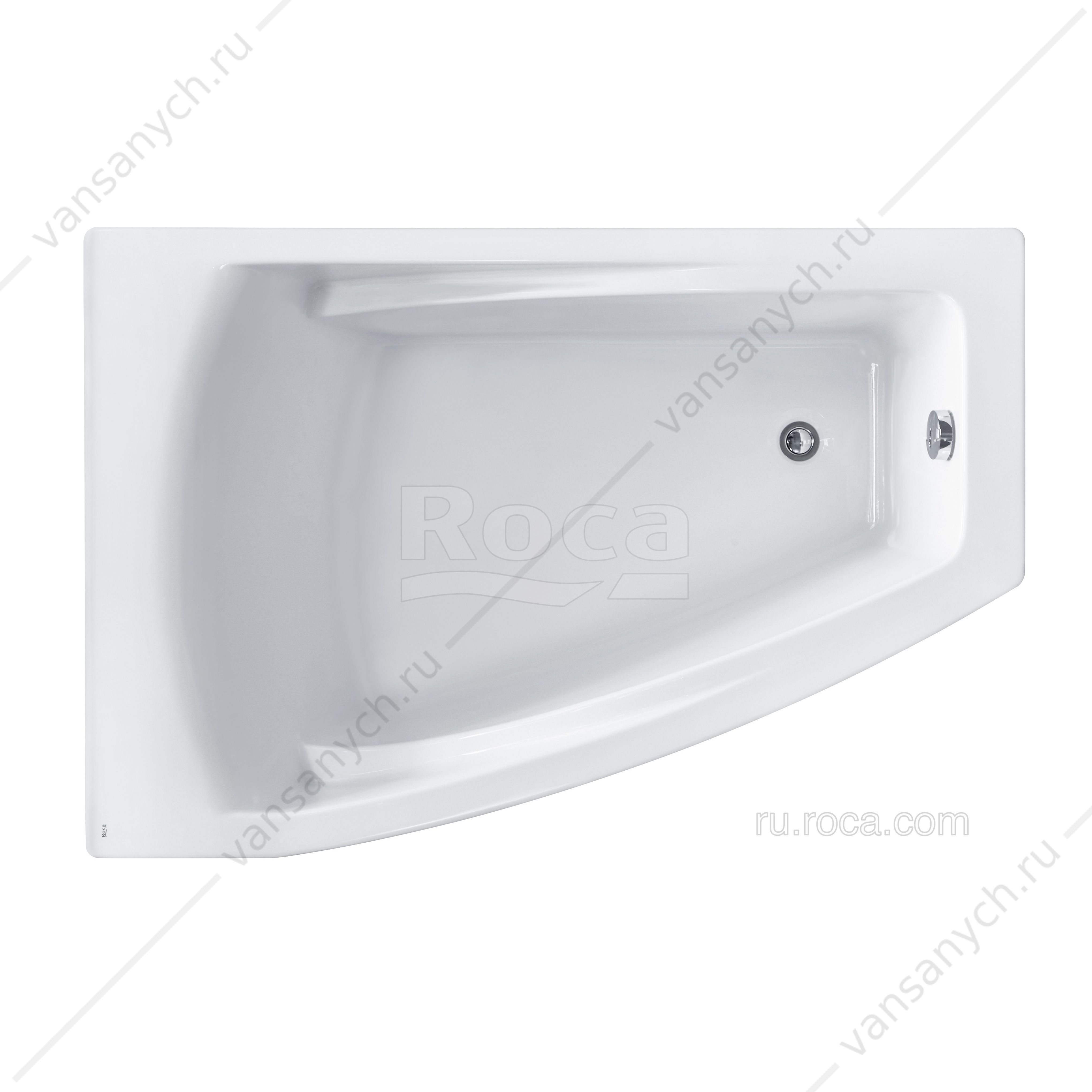 90 Акриловая ванна Hall Angular 150х100 асимметричная левая ZRU9302864 Roca (Испания) купить в Тюмени (Ван Саныч™)