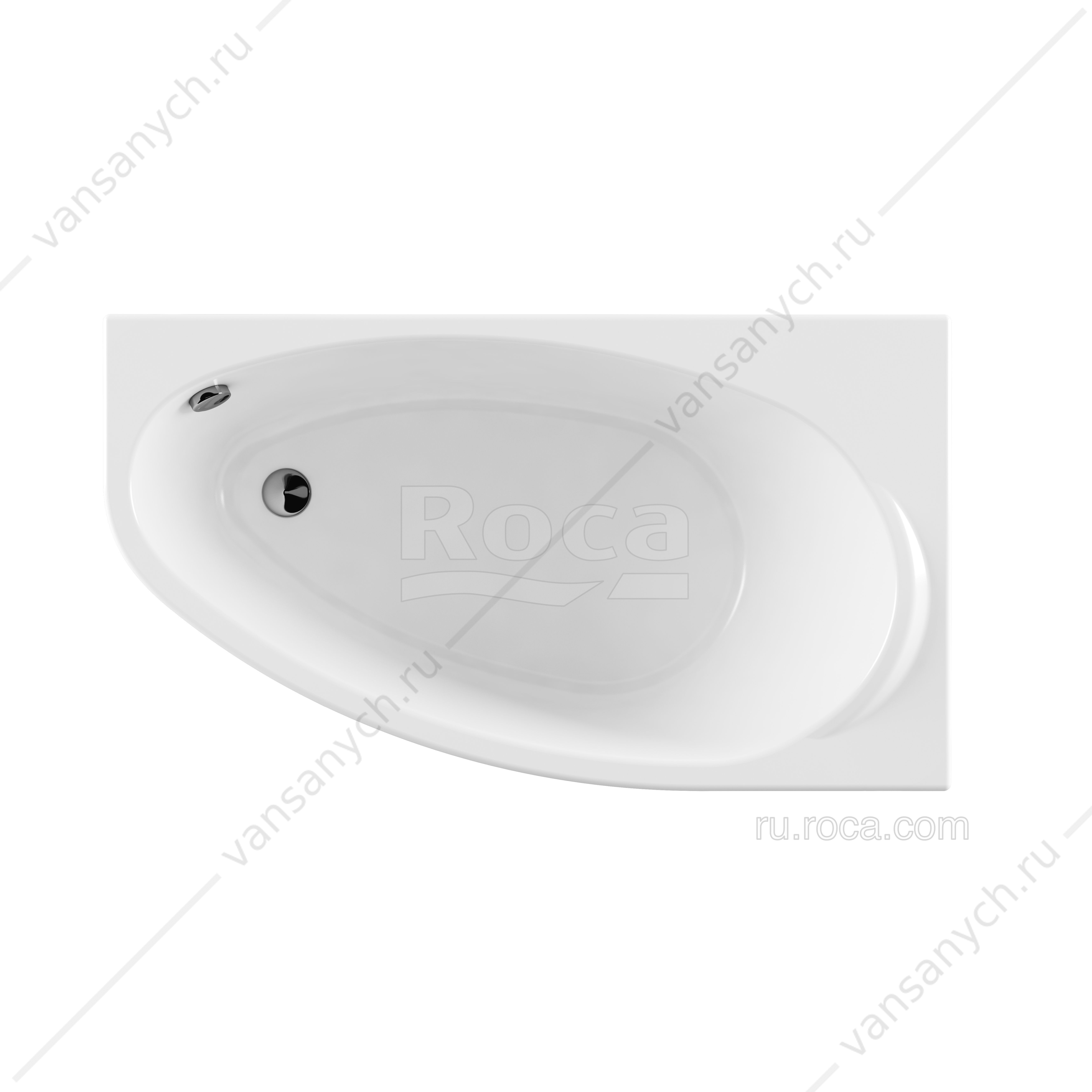 5644 Акриловая ванна Corfu 160x90 асимметричная правая 248574000 Roca (Испания) купить в Тюмени (Ван Саныч™)