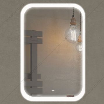00-00012704 Зеркало 60х80 COMFORTY Пион LED подсветка, БЕСКОНТАКТНЫЙ СЕНСОР, 00-00012704CF Comforty (Россия) купить в Тюмени (Ван Саныч™)