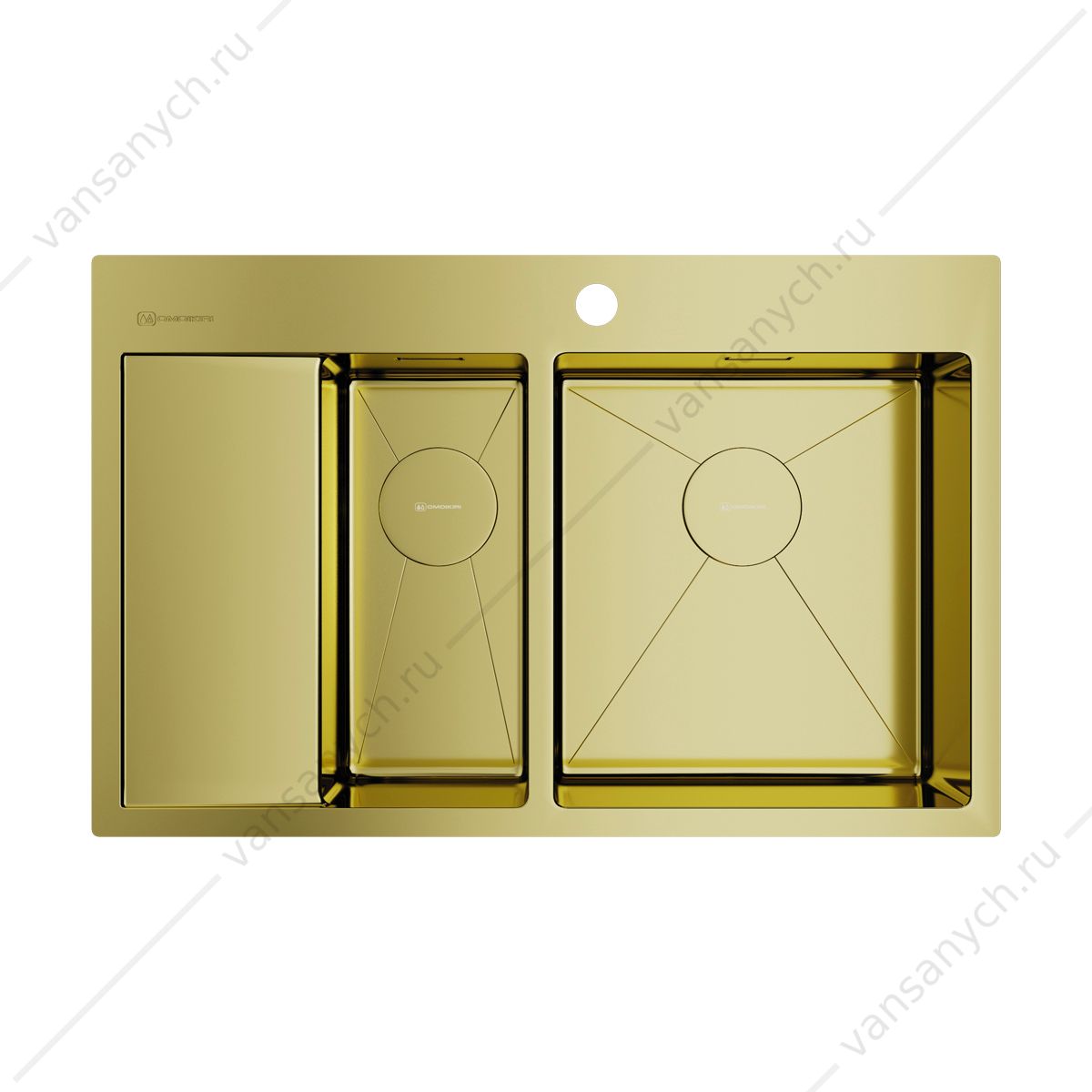 Мойка Omoikiri Akisame 78-2-R-LG светлое золото Omoikiri (Япония) купить в Тюмени (Ван Саныч™)