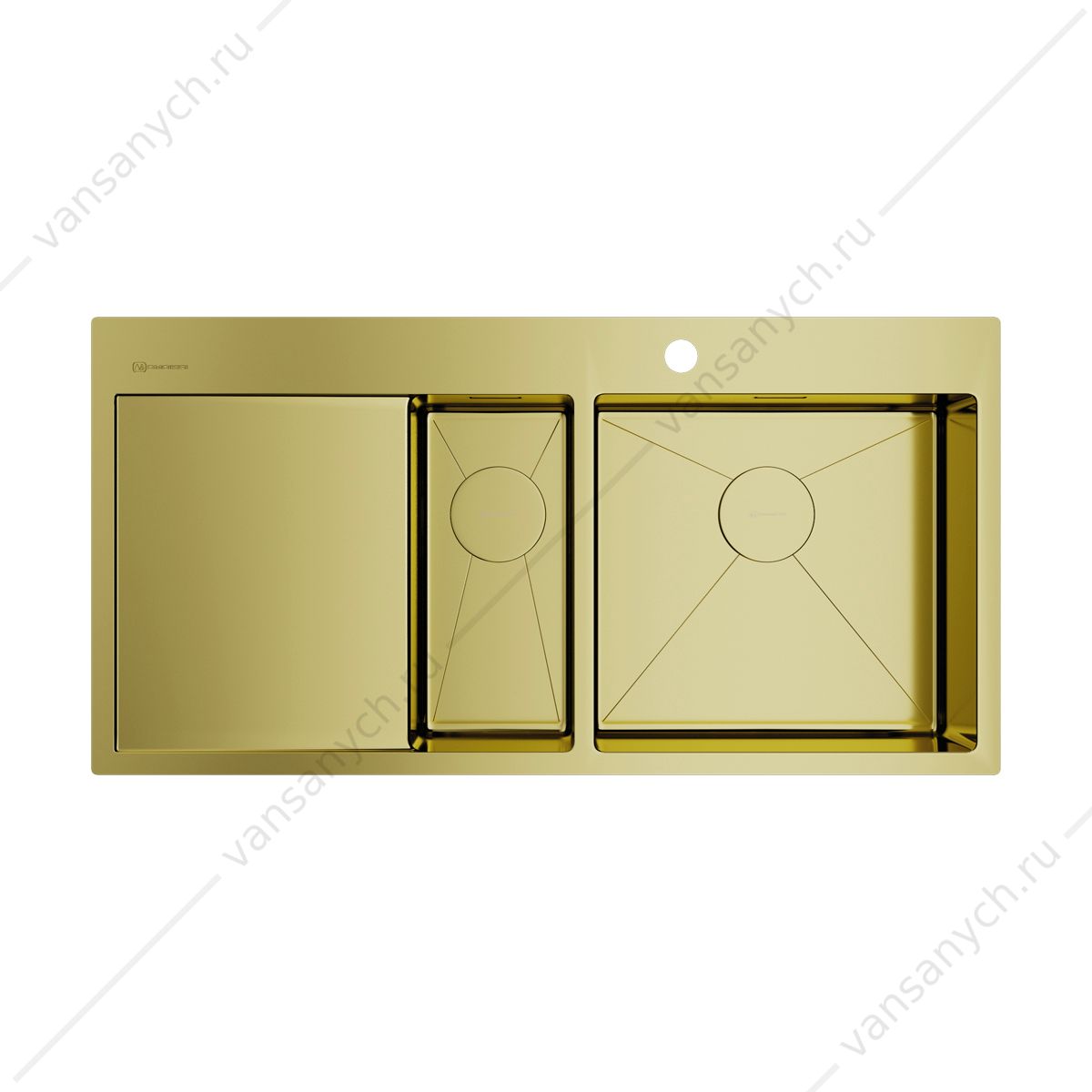 Мойка Omoikiri Akisame 100-2-R-LG светлое золото Omoikiri (Япония) купить в Тюмени (Ван Саныч™)