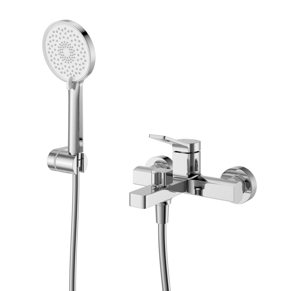 Смеситель для ванны с лейкой, шлангом и держателем BelBagno ALBANO-VASM-CRM хром  Belbagno (Италия) купить в Тюмени (Ван Саныч™)